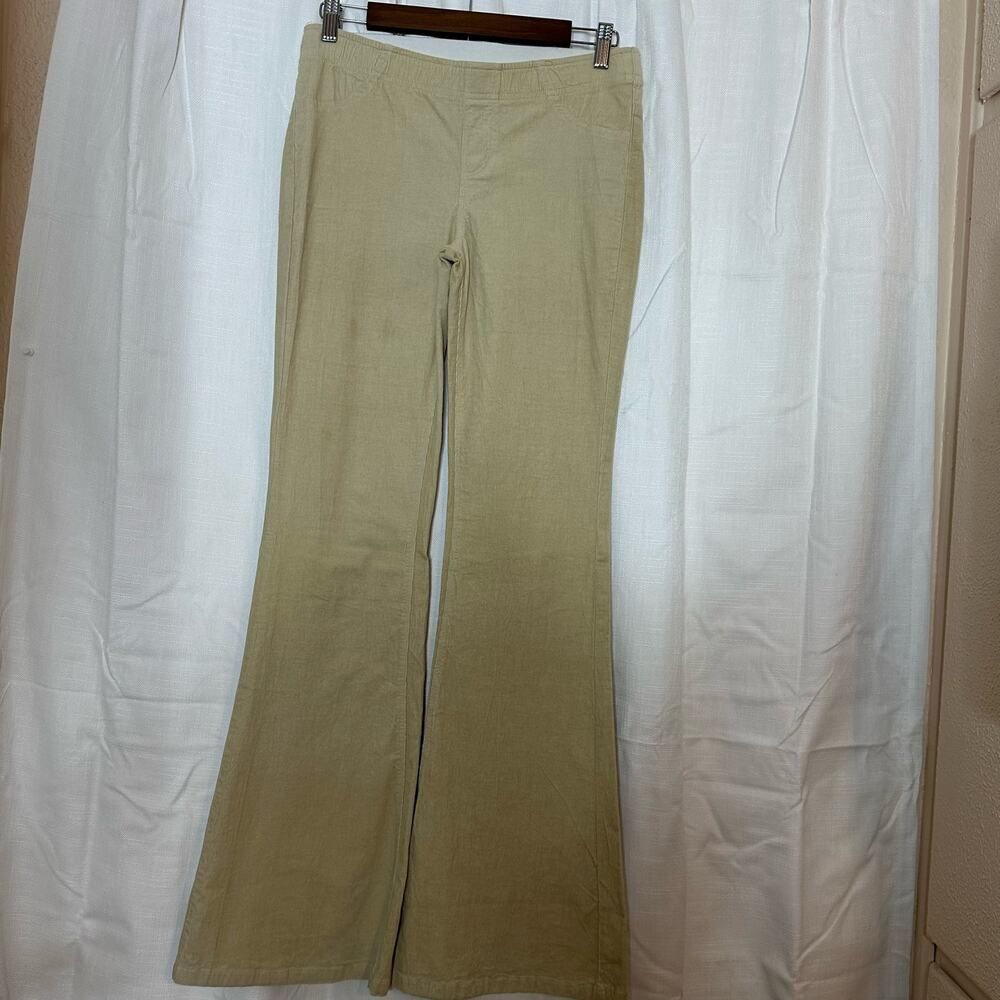Polly Princess Sze 6 Beige Wide Leg Pull On textured Pants